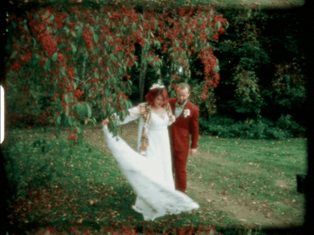 Super 8 wedding film burn clip from a wedding in the White Mountains at Dexter’s Inn in NH, Fall wedding on Super 8 Film