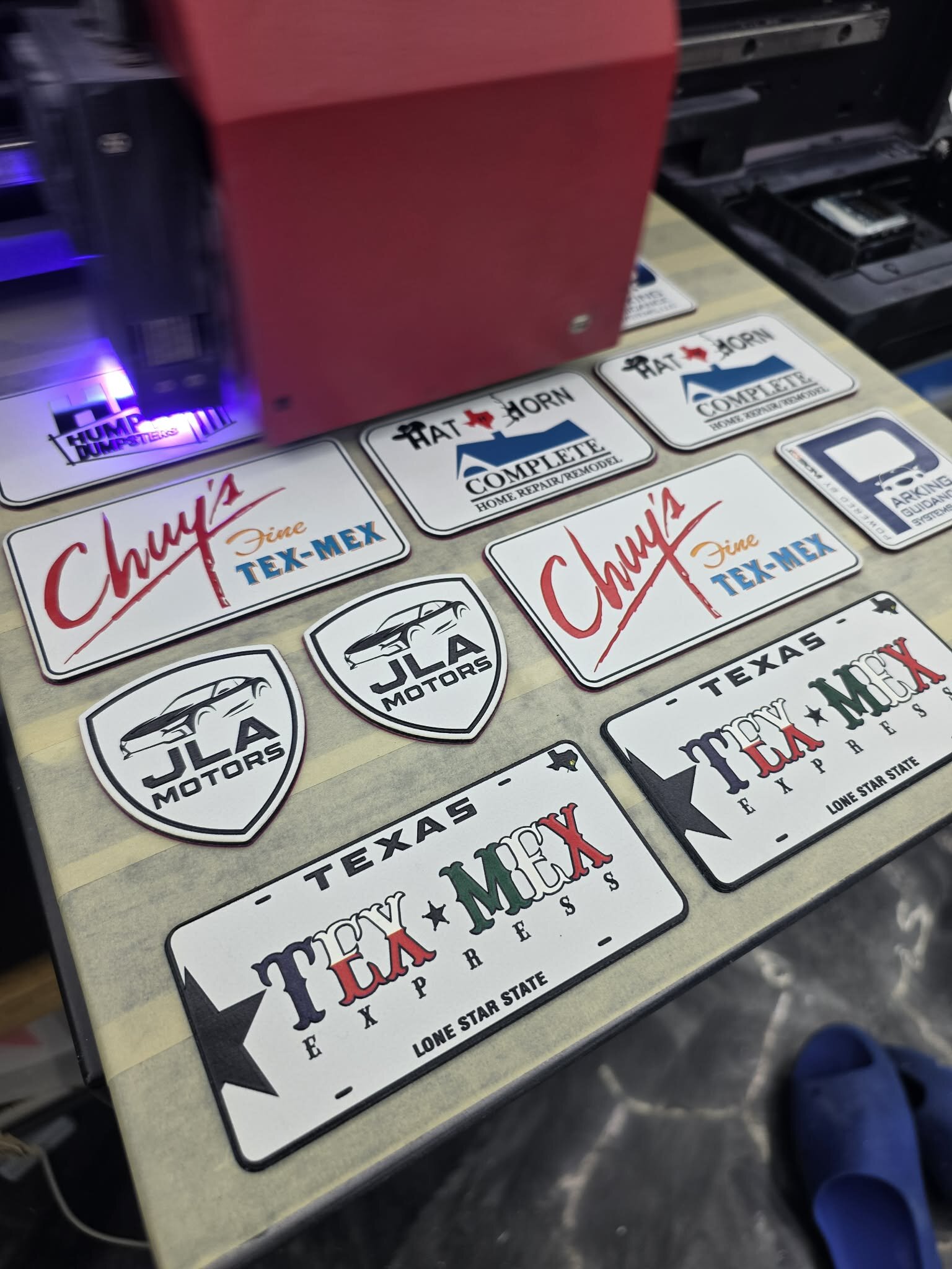 Custom UV leather patch on a hat by Hat Stitch in Katy TX