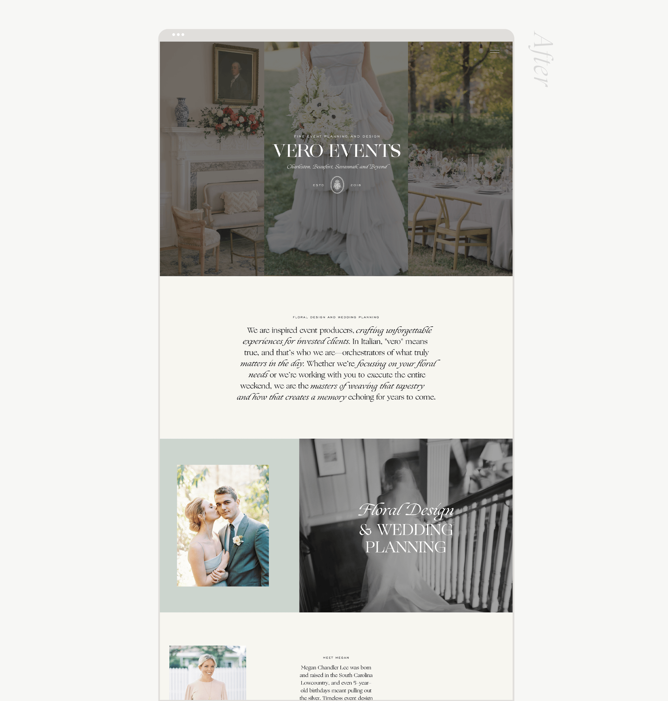 mockup of wedding professional website