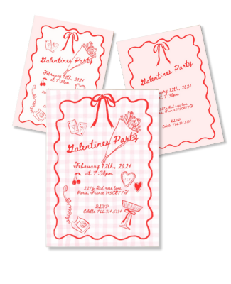 Bow Themed Galentines' Day Invitation | Dusty Blue Wedding | Canva Template | Digital Download | Cottage Core | Woodland Vibes