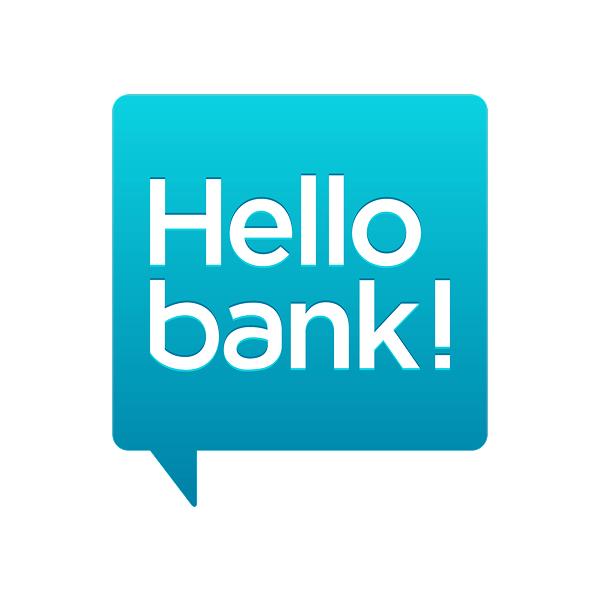 Logo de la marque Hello Bank qui a fait partie de ceux qui ont fait confiance à Manon Klisz pour créer du contenu UGC authentique