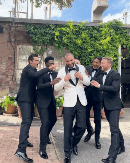 Bridal party celebrating outside Denver wedding venue, captured on iPhone video