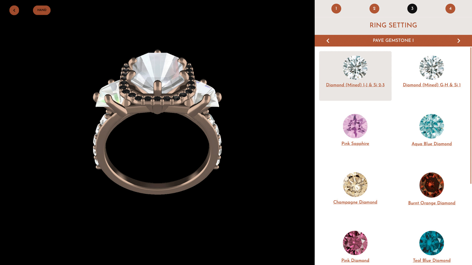 Gemstone Pave Color Birthstone Diamond Sides