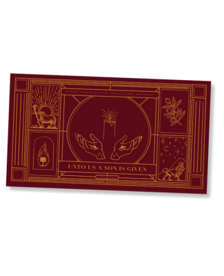 Christmas unto us a son is given art nouveau print | advent graphic sermon wall art