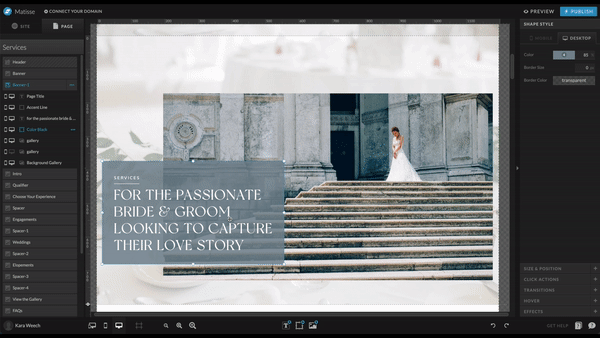 Tutorial for showit website templates for photographers by Palme Design Co