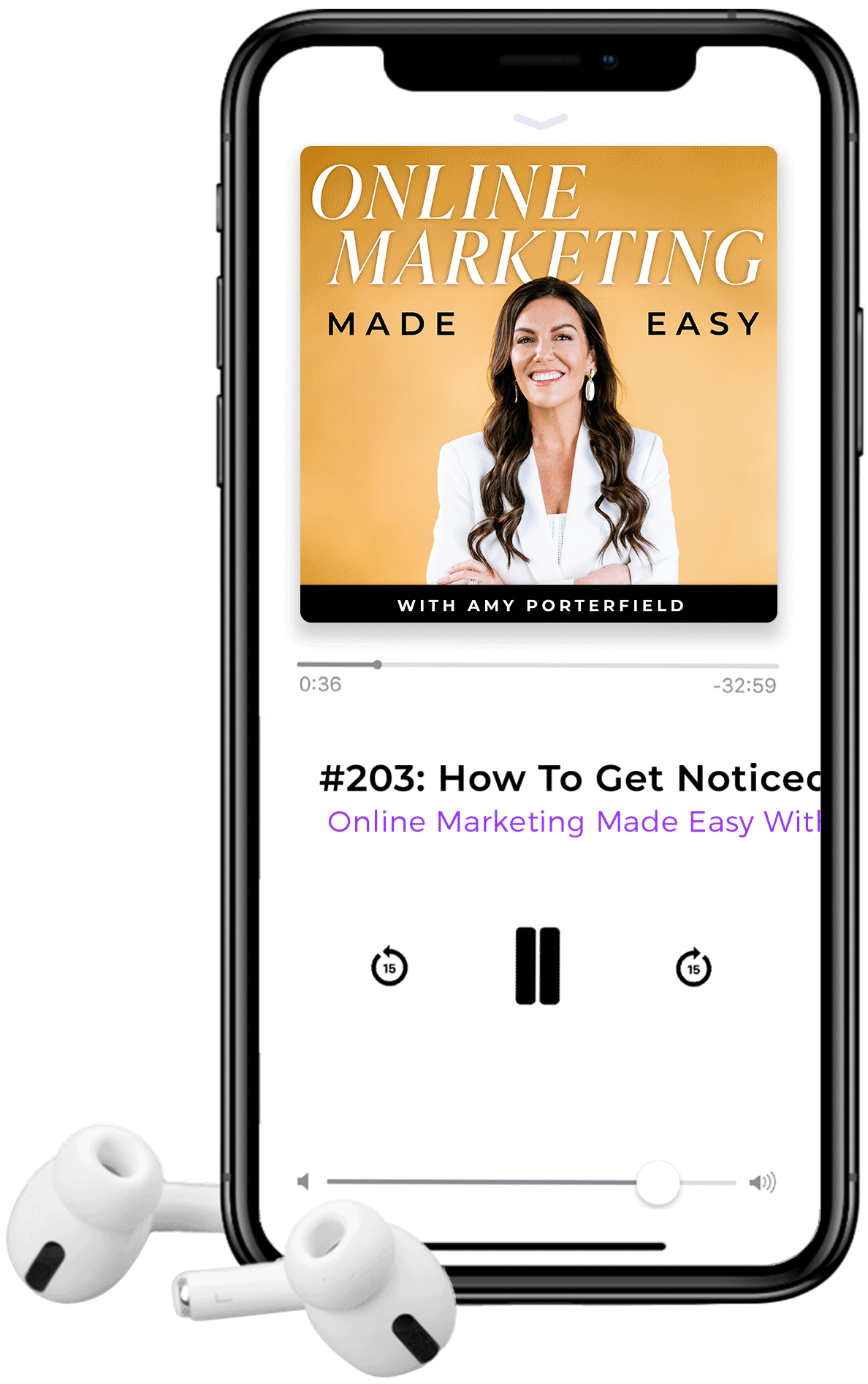 Podcast Mockup on iPhone - Online Marketing Expert