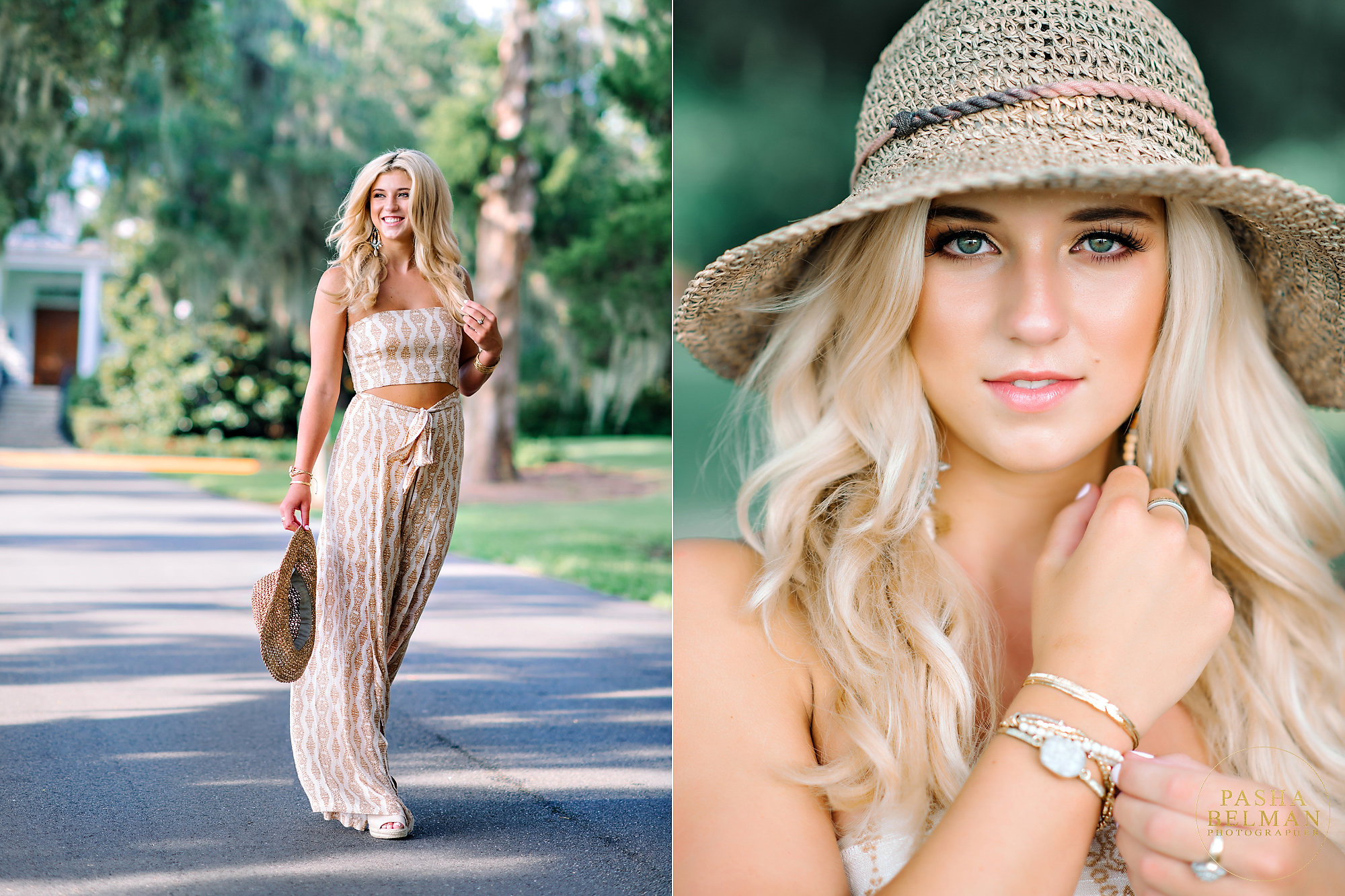 High School Senior Girl Wearing a Hat During senior session in Pawleys Island - Senior Photography by Top Myrtle Beach Photographers