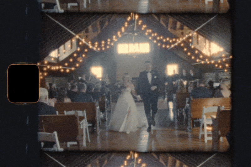 intimate wedding exchange of rings captured on super 8 film