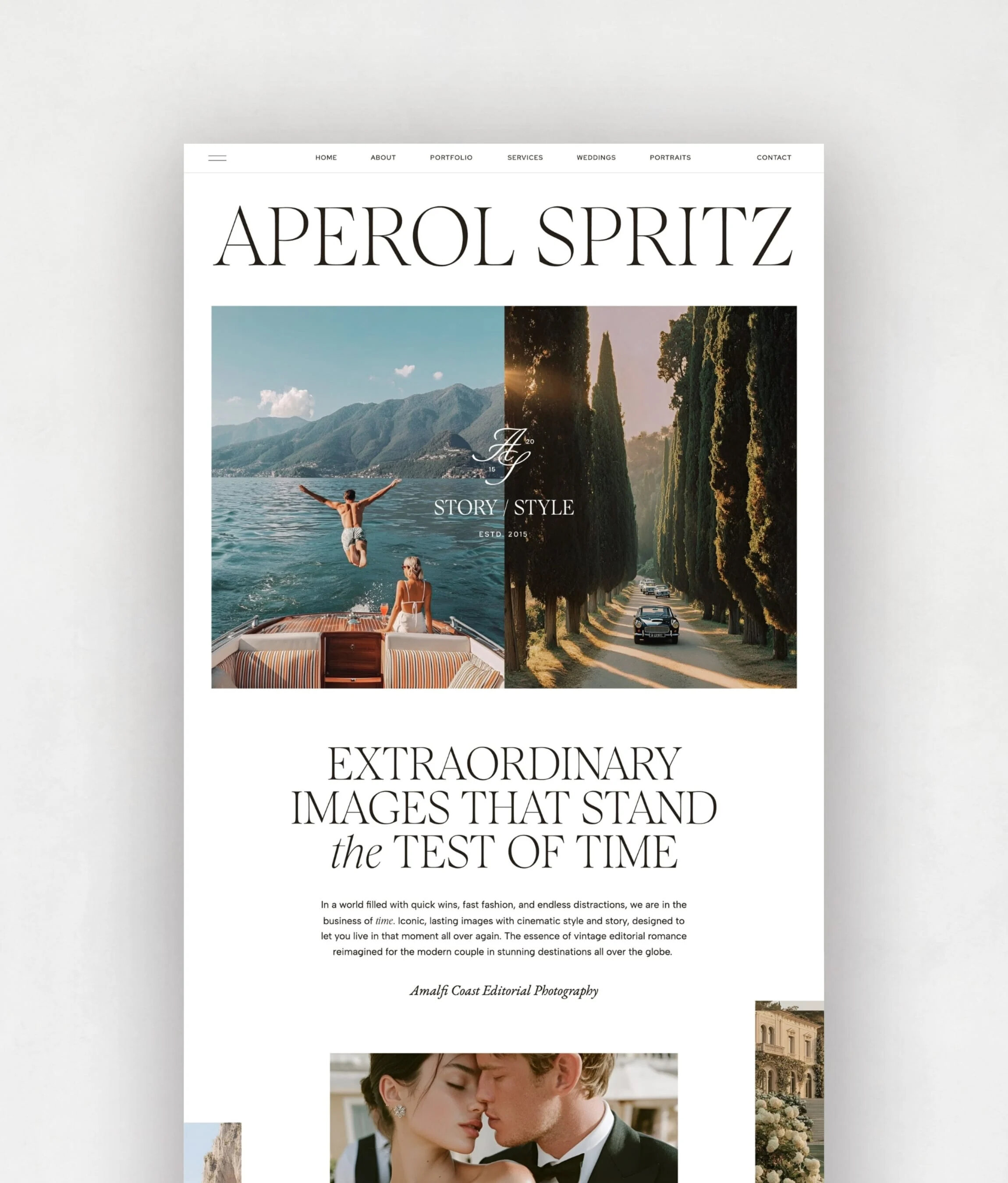 Aperol Spritz by Tonic Site Shop Showit website templates