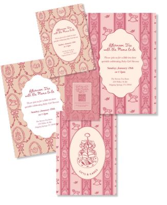 Coquette Garden Tea Party Baby Shower Sprinkle Party Invitation Template | Birthday Party | Bridal Shower | Baby Shower | Wedding