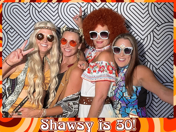 photo booth gif from 70s themed 50th party in christchurch