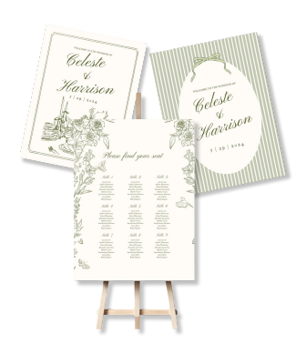 Editable Woodland Wedding Welcome Sign | Seating Chart | Garden Wedding | Coquette Wedding | Editable Canva Template