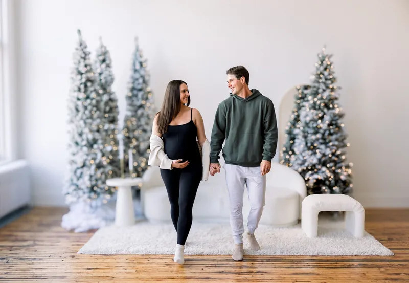 Couple in the holiday studio