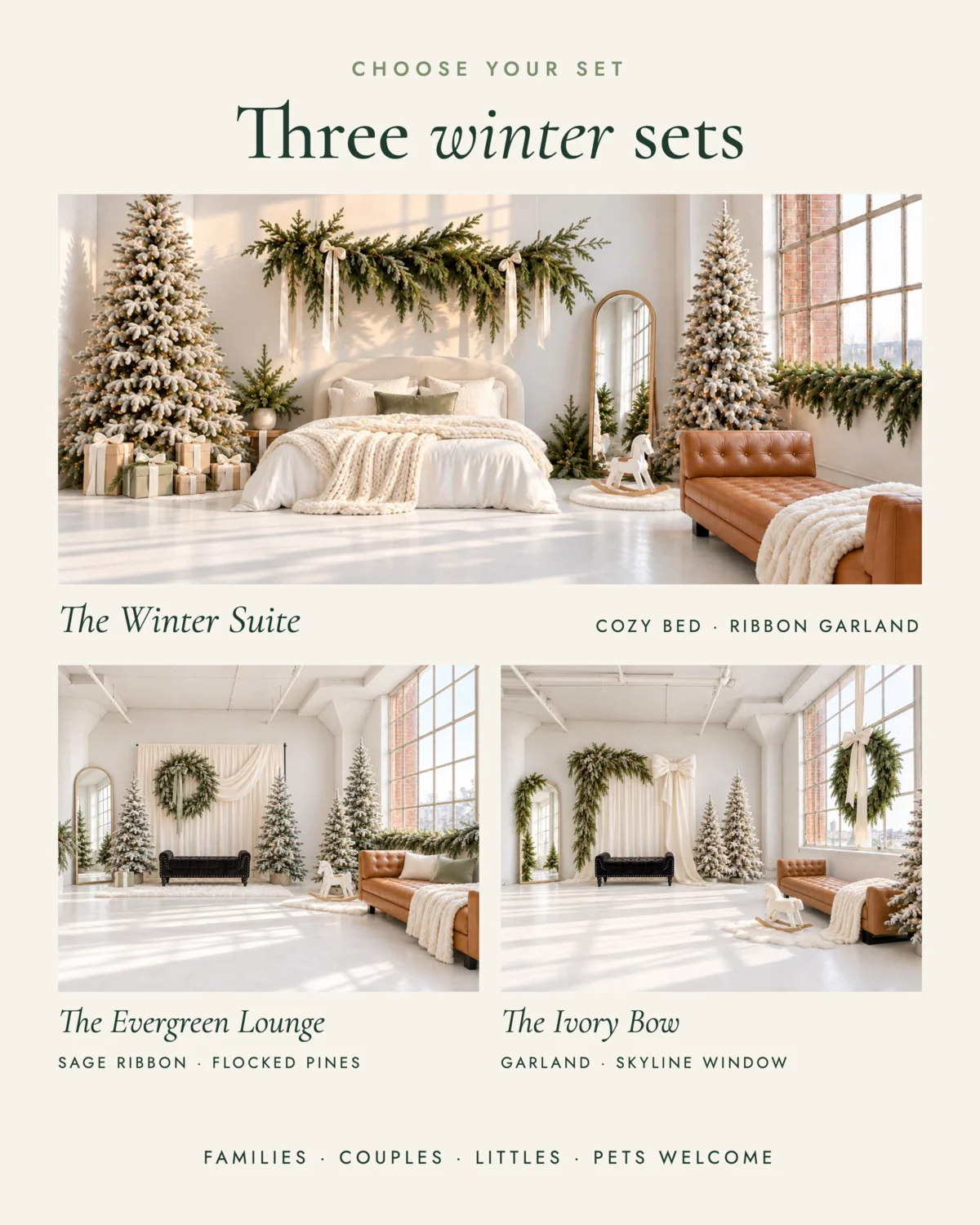 Rendering of the holiday set in our studio